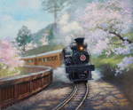 Alishan Forest Railway Sakura Love_painted by Lai Ying-Tse_戀戀阿里山吉野櫻_賴英澤 繪